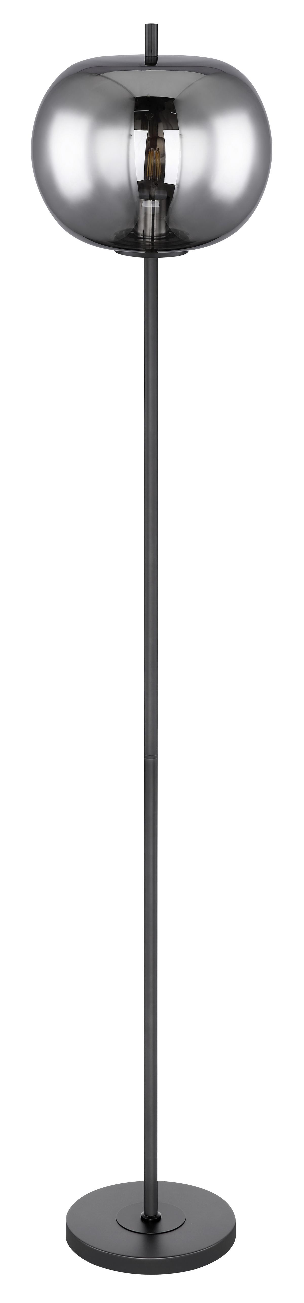 Stehlampe Schwarz/Grau mit Rauchglas Modern - Schwarz/Grau, Design, Glas/Metall (30/160cm) - Globo