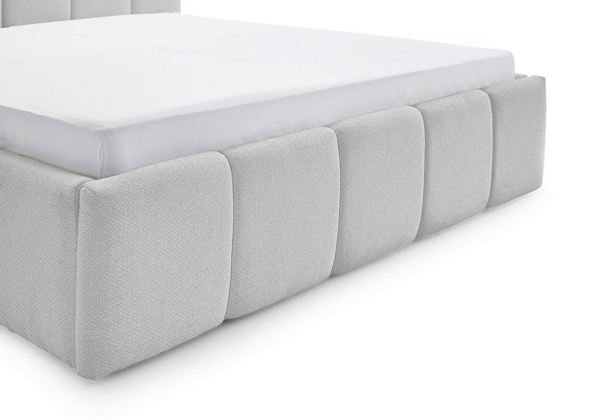 Čalúnená posteľ ASCONA 160x200, svetlosivá - čierna/svetlosivá, Konventionell, textil/plast (160/200cm)