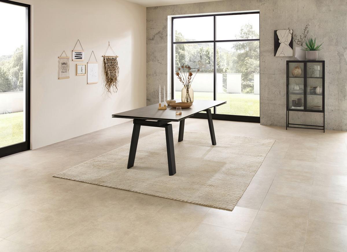 Esstisch Janis Grau/Schwarz - Schwarz/Grau, MODERN, Glas/Keramik (200-300/100/76cm) - Livetastic