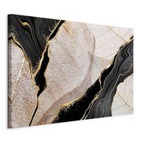 Leinwandbild Moment Schwarz Cappuccino B: 60 cm - Schwarz/Cappuccino, Basics, Holzwerkstoff/Textil (60/40/1.2cm) - artgeist