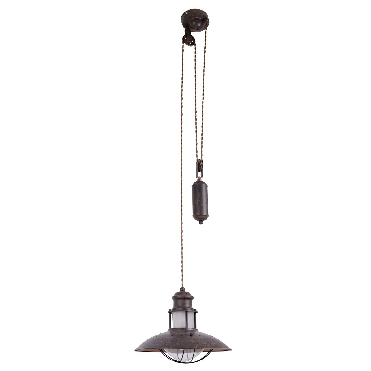 Hängeleuchte Cottage H: 150cm 1-Flammig, höhenverstellbar - Braun, KONVENTIONELL, Kunststoff/Metall (35/150cm) - Näve