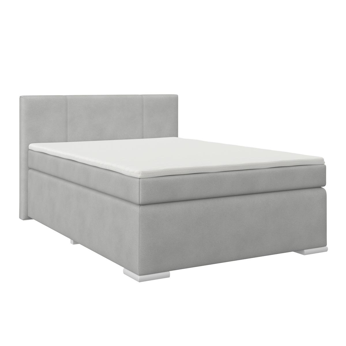 Boxspringbett Mira Schieferfarben,lf:120x200cm - Schieferfarben/Silberfarben, KONVENTIONELL, Holz/Textil (120/200cm)
