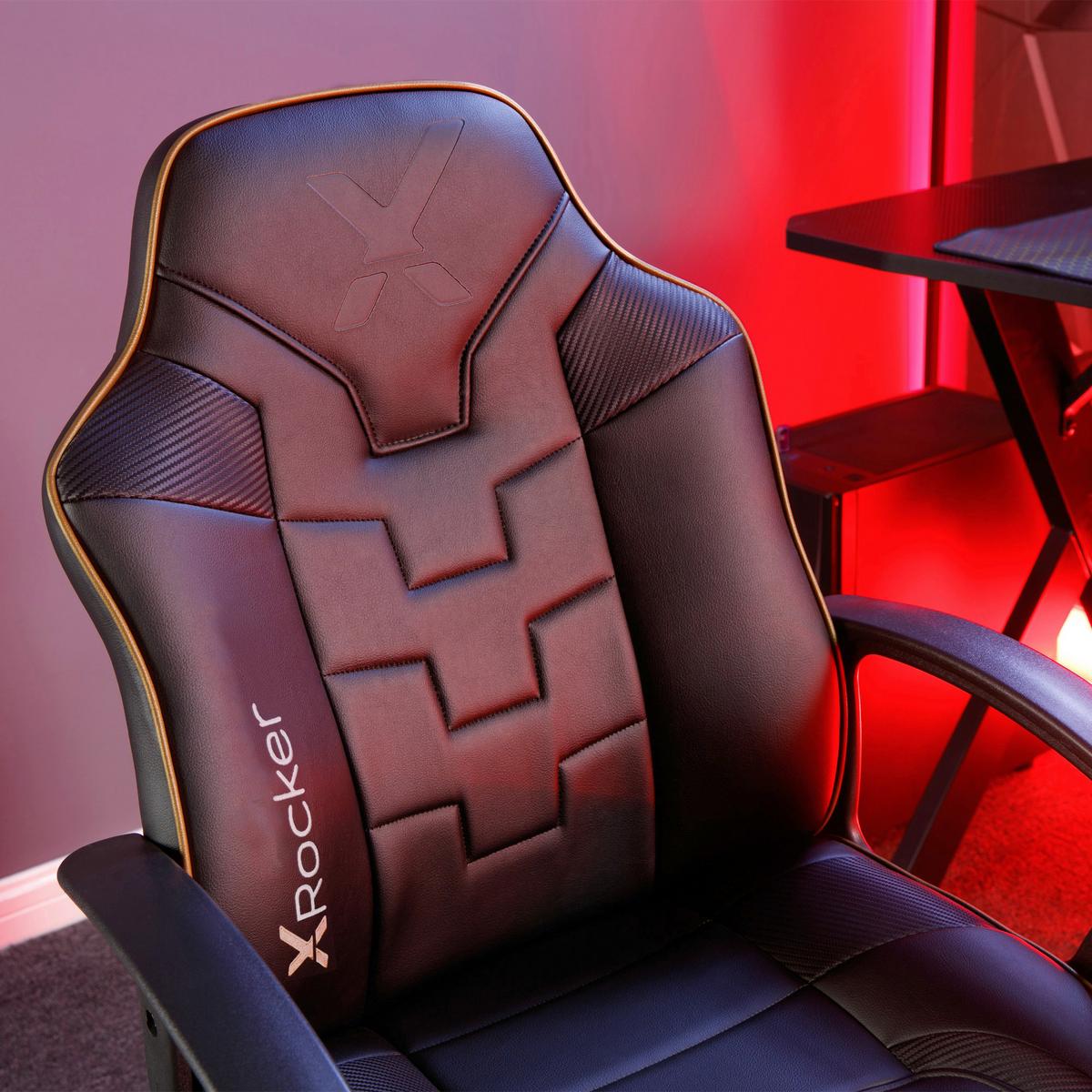 Gamingstuhl Saturn - Goldfarben/Schwarz, MODERN, Textil (57,5/107,5/44cm) - X Rocker