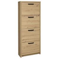 Výklopná skrinka na topánky Klapp  dekor dub divý - divoký dub/čierna, Basics, kov/kompozitné drevo (64/164/24cm)