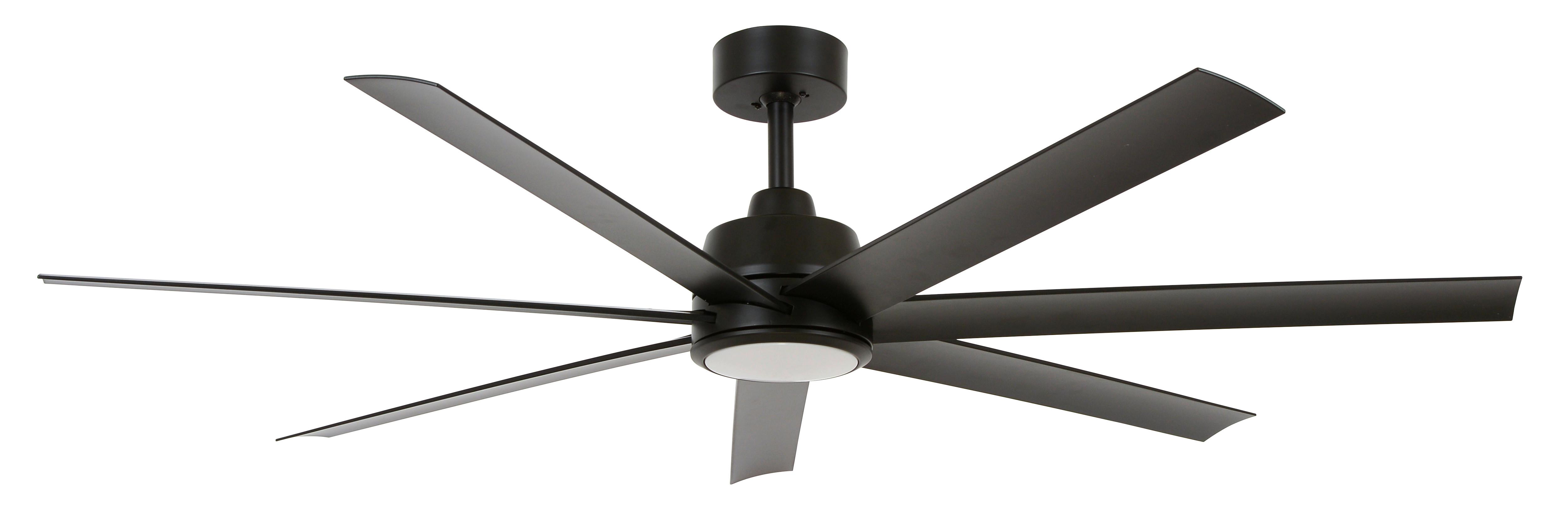 Deckenventilator Lucci Air Schwarz 7 Flügel, LED-Leuchte - Schwarz, Design, Kunststoff/Metall (142/27cm)