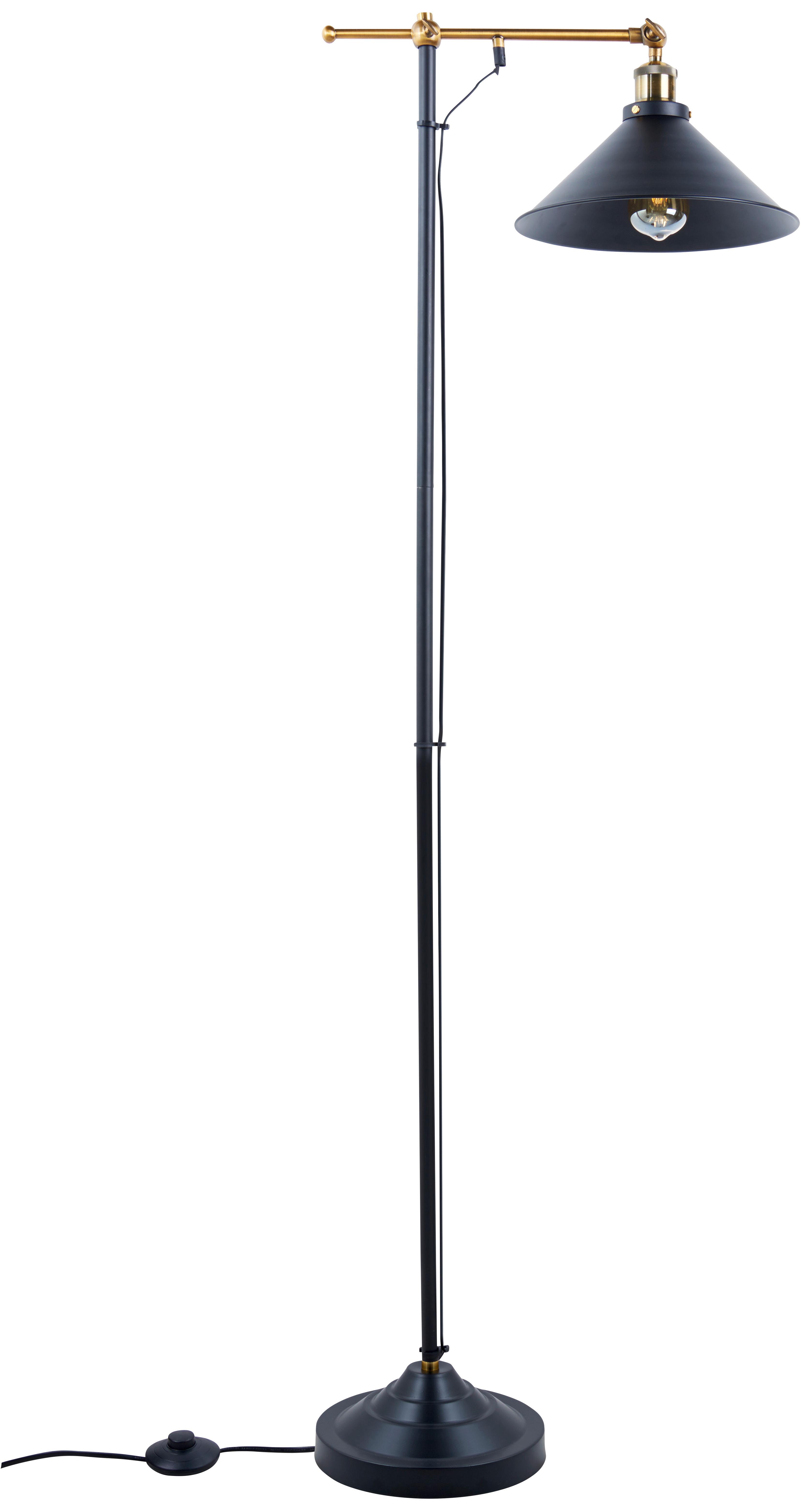 Állólámpa Lenius - fekete, Lifestyle, fém - Globo