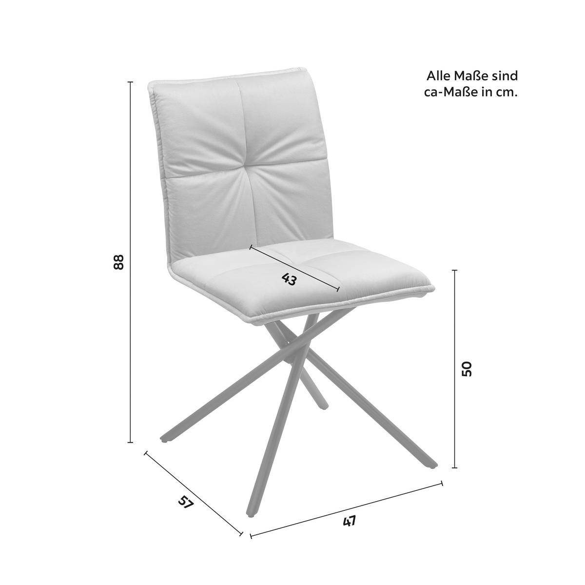 Židle Lunita modrá - modrá/černá, Moderní, kov/textil (47/88/57cm) - P & B