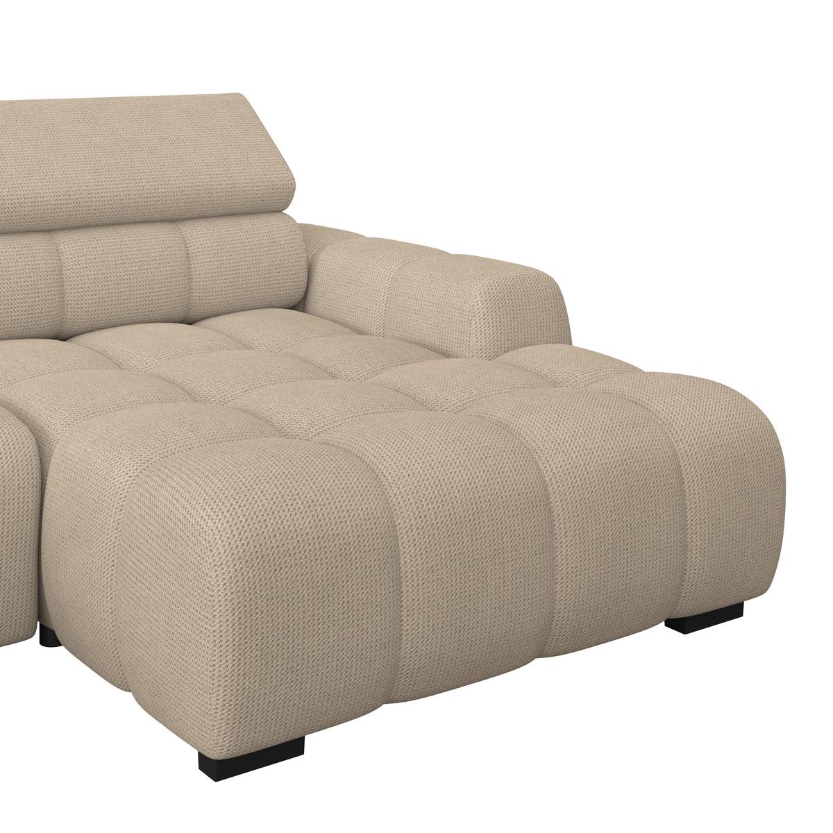 Ecksofa Fargo S Braun, B: 285 Cm - Beige/Schwarz, Trend, Textil (285/168cm)