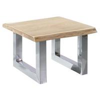 Konferenčný stolík ASURA masív - farba akácie/chrómová, Design, kov/drevo (58/60/40cm) - MID.YOU