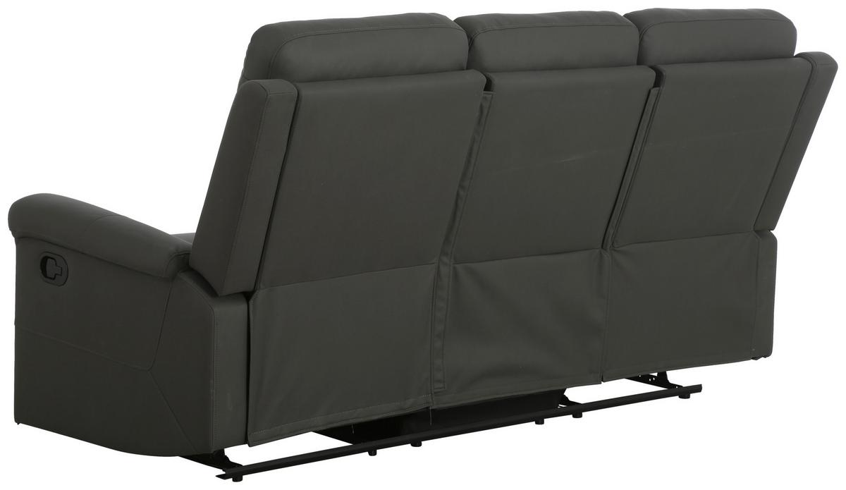 3-sitzer-sofa Trevo - Dunkelgrau, KONVENTIONELL, Holz/Textil (201/106/94cm) - P & B