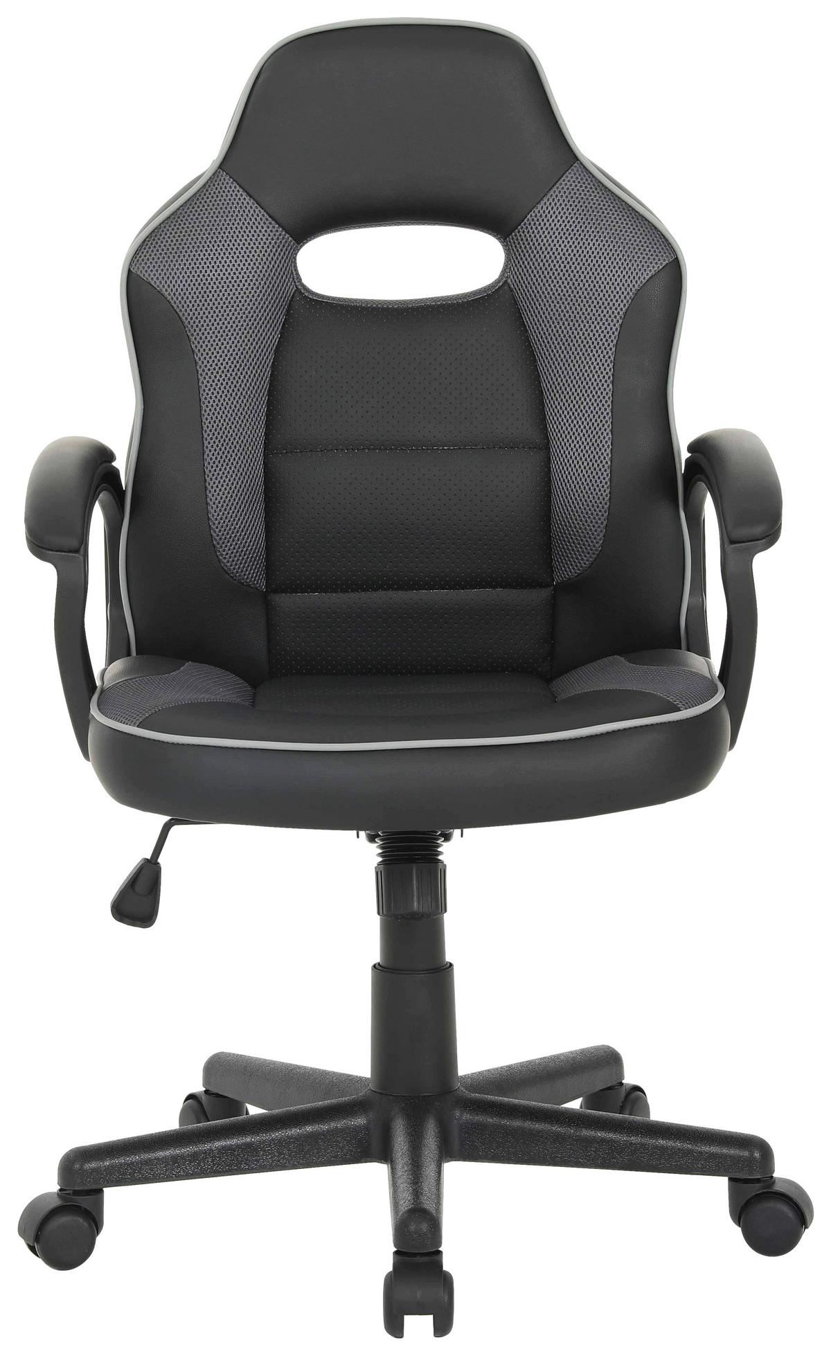 Otočná stolička THEA - čierna/sivá, Design, kov/drevo (57,5/94-114/61cm) - Mömax