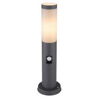 Außenleuchte + Bewegungsmelder Boston 30 Watt Edelstahl - Anthrazit/Opal, Basics, Kunststoff/Metall (12,7/45cm) - Globo