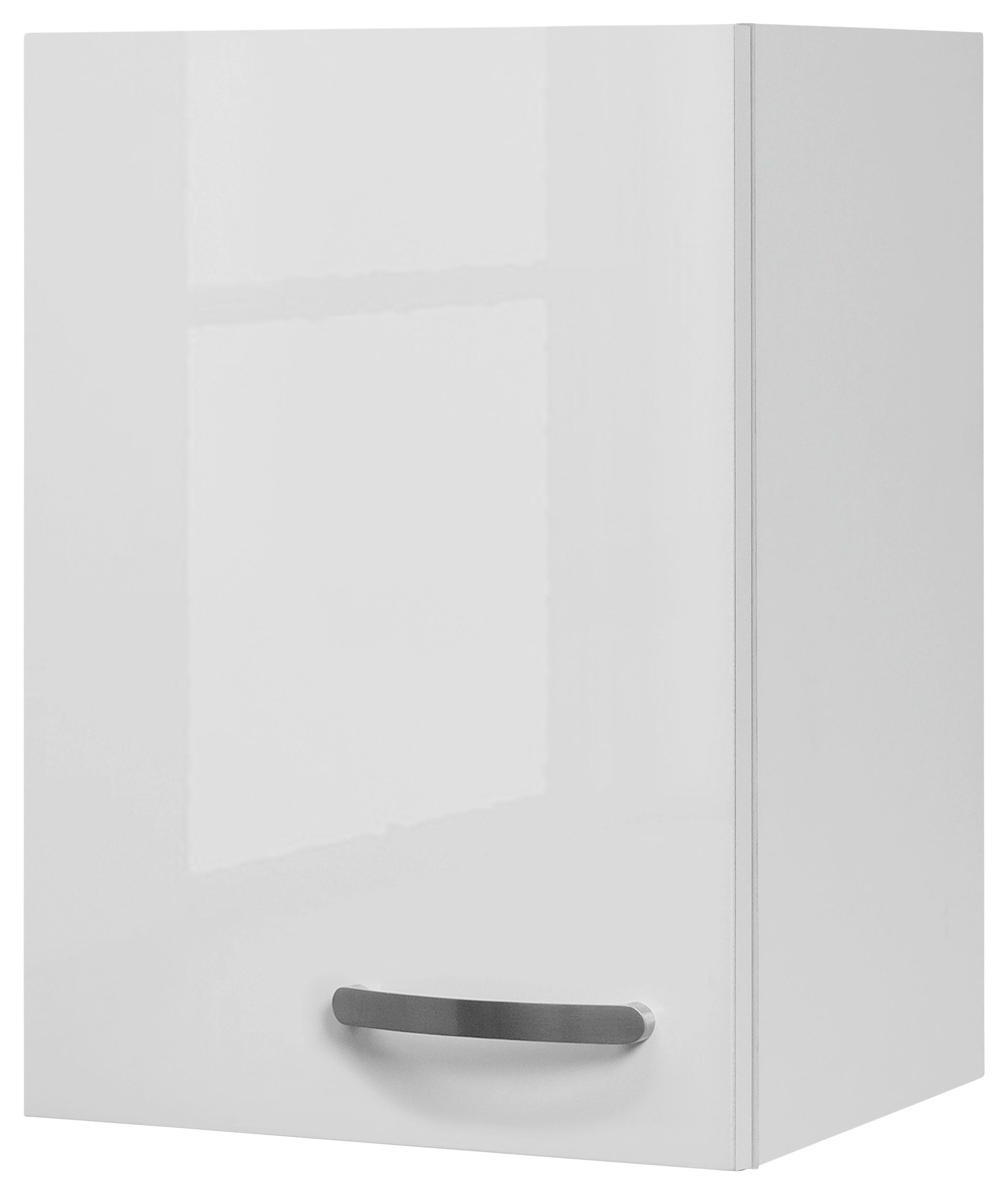 Felsőszekrény Alba - magasfényű fehér/fehér, Modern, faalapú anyag (40/54,8/32cm)