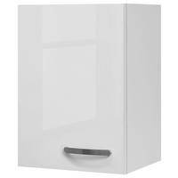 Felsőszekrény Alba - magasfényű fehér/fehér, Modern, faalapú anyag (40/54,8/32cm)
