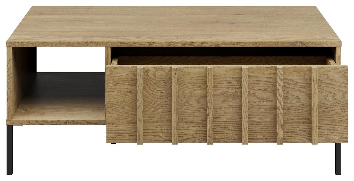 Couchtisch Louisiana Eichefarben L: 100cm - Eichefarben/Schwarz, Design, Holz/Metall (100/55/40cm) - MID.YOU