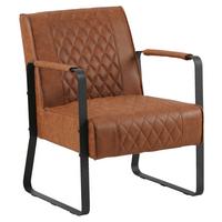 Sessel Stevie - Hellbraun/Cognac, KONVENTIONELL, Textil/Metall (75/61/70cm) - MID.YOU