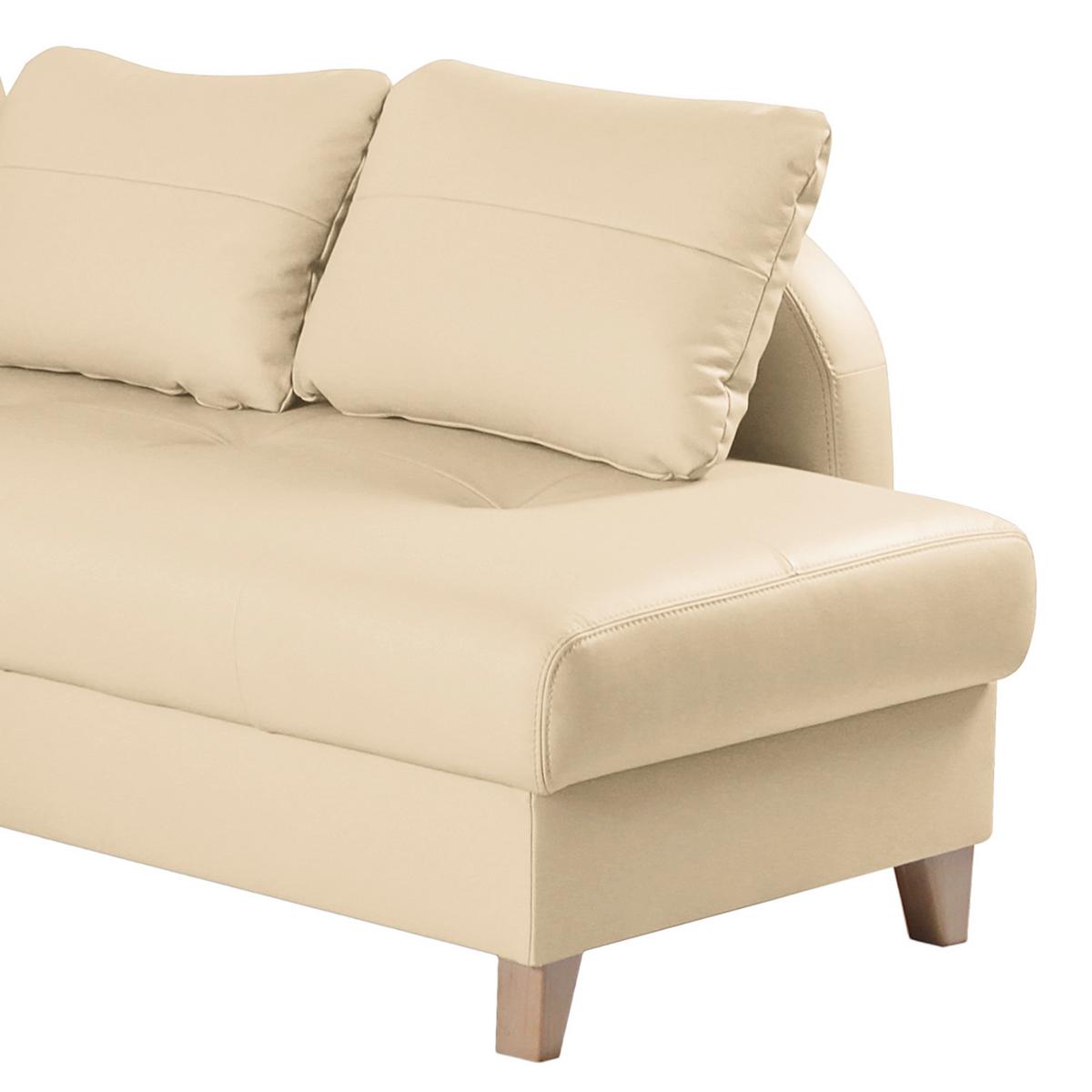 Ecksofa Compact Beige B: 227x168 Cm - Beige/Buchefarben, Design, Leder/Textil (227/168cm) - Livetastic