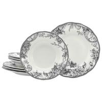 Tafelservice 8-Teilig weiß/Grau - Weiß/Grau, Basics, Keramik - Creatable
