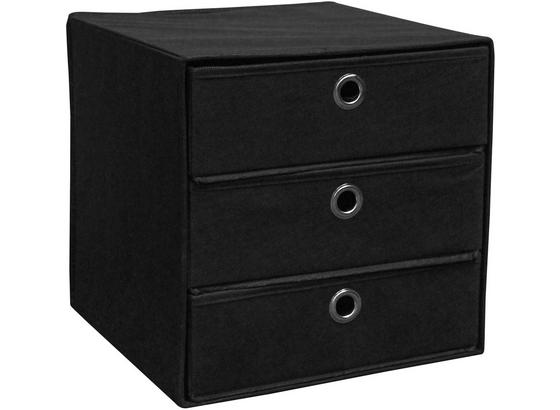 Zásuvkový Box Lisa - čierna, Moderný, kov/textil (32/32/32cm) Zásuvkový Box Lisa - čierna, Moderný, kov/textil (32/32/32cm)