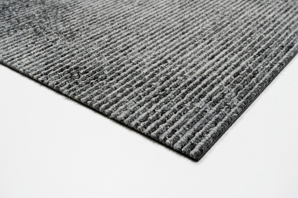 Teppichfliese Grau Marmaris 50x50 cm Florhöhe 3 mm - Dunkelgrau/Hellgrau, Basics, Textil (50/50cm)