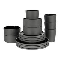 Kombiservice 21539 Futuro Black - Schwarz, Trend, Keramik (41/39/35null) - Creatable