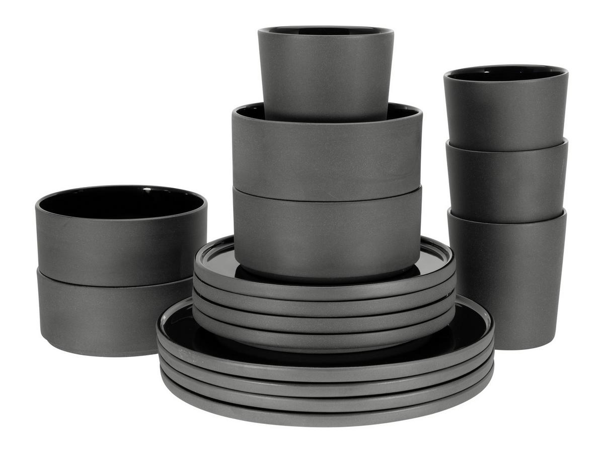 Kombiservice 21539 Futuro Black - Schwarz, Trend, Keramik (41/39/35null) - Creatable