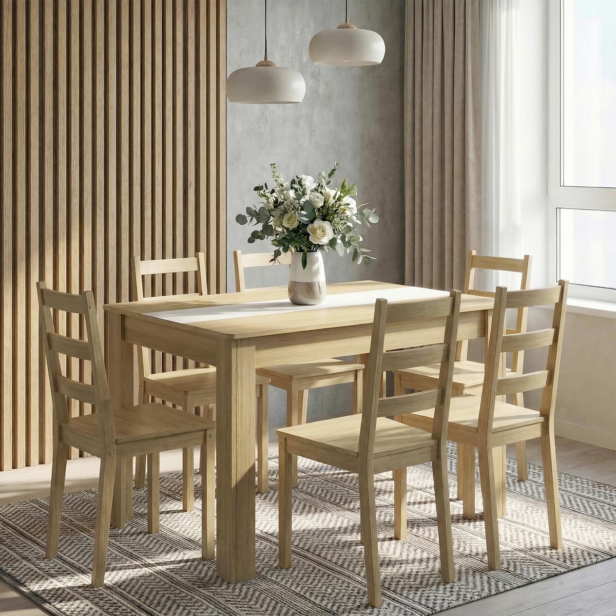 Esstisch Disalo Weiß/Honigeiche L: 140cm - Honigeiche/Weiß, MODERN, Holzwerkstoff (140/80/75cm) - MID.YOU