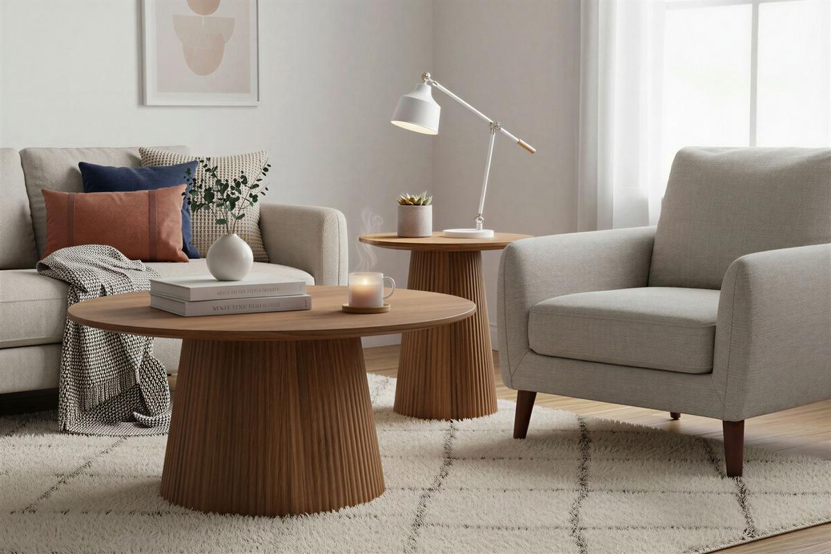 Beistelltisch Naturfarben B: 50 cm - Naturfarben, Design, Holz (50/50/46cm) - MID.YOU