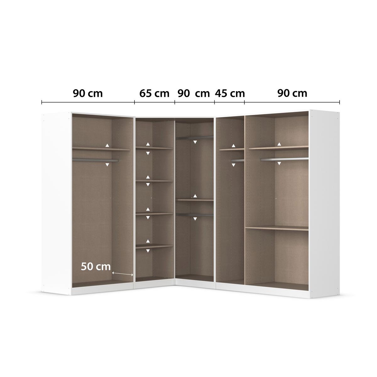 Eckkleiderschrank Costa Weiß B: 208 cm - Weiß, MODERN, Holzwerkstoff (208/197/253cm) - Rauch Möbel