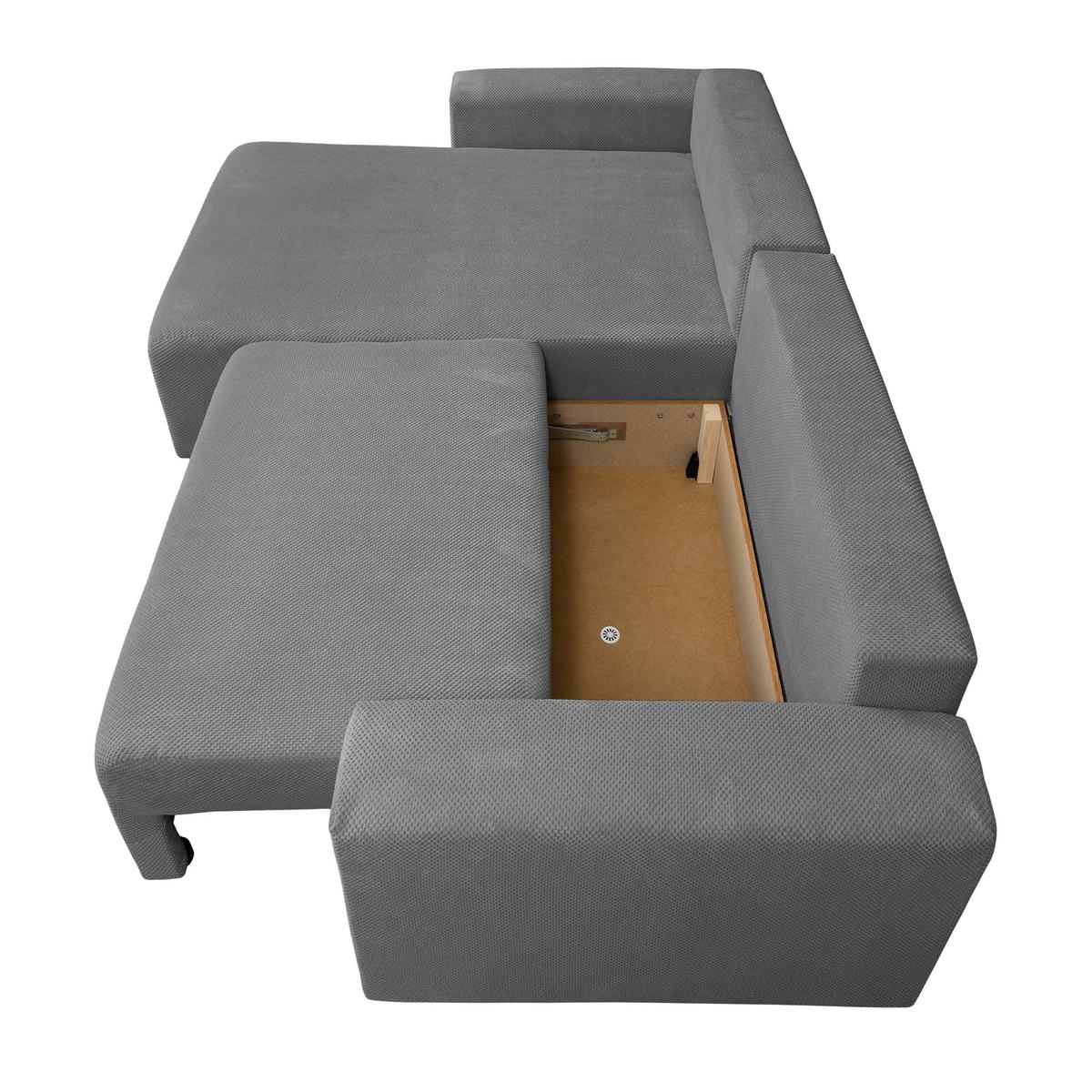 Ecksofa Dallas Boucle Schlammfarben 173x258cm - Schlammfarben/Schwarz, MODERN, Holz/Kunststoff (173/258cm)