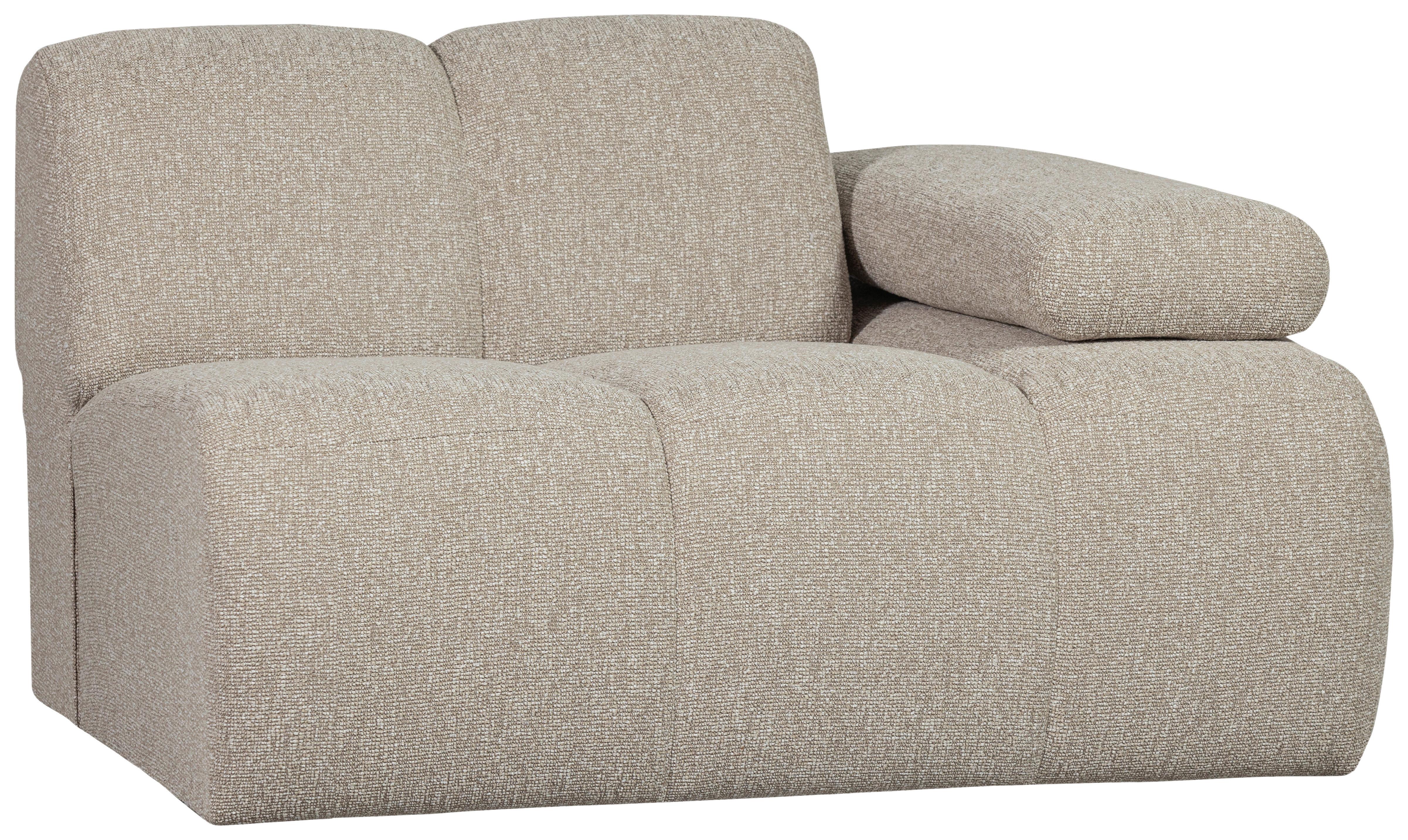 Sofaelement Mojo Beige B: 124cm - Beige/Schwarz, Design, Textil (124/74/97cm) - Livetastic