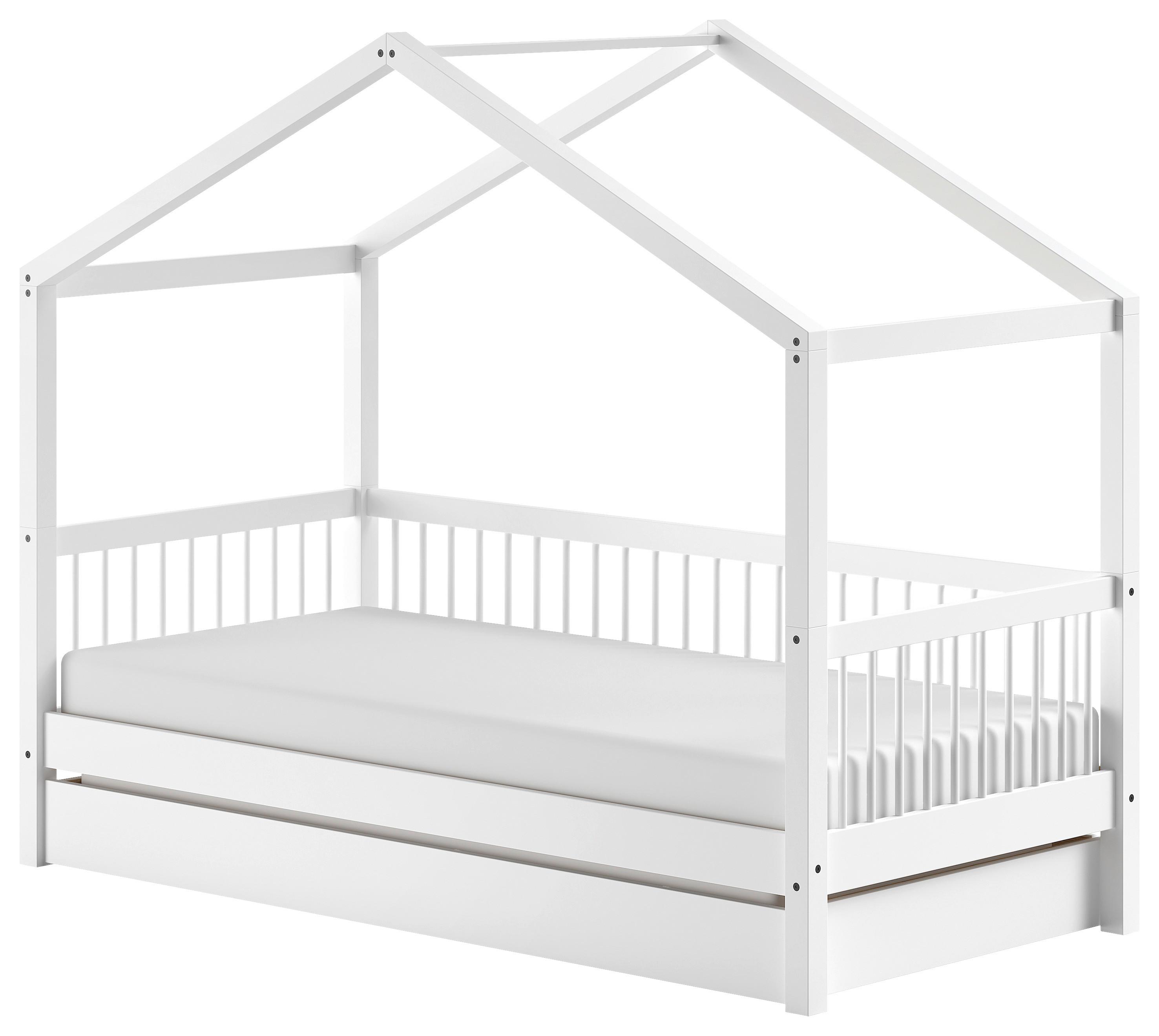 Hausbett Forrest - Weiß/Naturfarben, MODERN, Holz (90/200cm) - MID.YOU