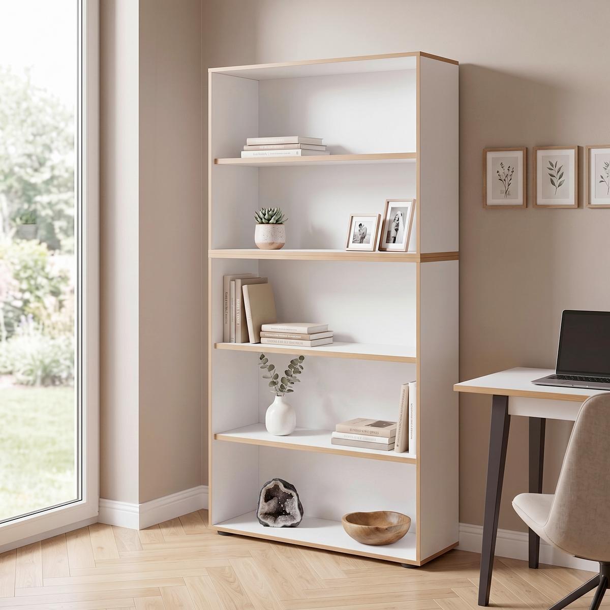 REGÁL NA ŠANÓNY SALIA B100 - čierna/biela, Design, kompozitné drevo/plast (100/183/33cm) - P & B