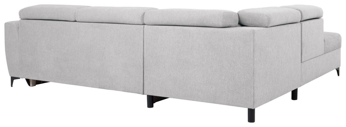 Ecksofa Lapis Hellgrau S: 217/255 cm - Hellgrau/Schwarz, KONVENTIONELL, Textil (217/255cm) - MID.YOU