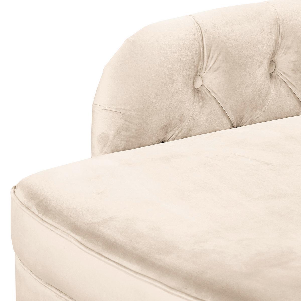 Récamiere Pako Creme B: 185cm - Creme/Braun, Design, Textil (185/93/75cm) - Livetastic