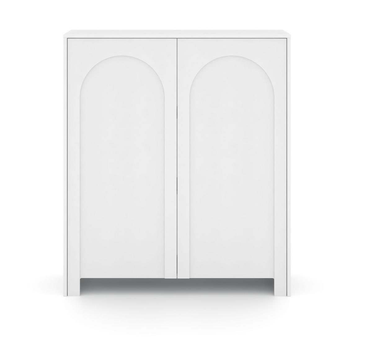 Bílá komoda, bezúchytkové otevíraní, š: 100cm - bílá, Design, kompozitní dřevo (100/117/35cm)