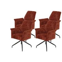 ARMLEHNSTUHL-SET VIKTORIA S 4ER-SET - Schwarz/Kupferfarben, MODERN, Textil/Metall (71/93/68cm) - P & B