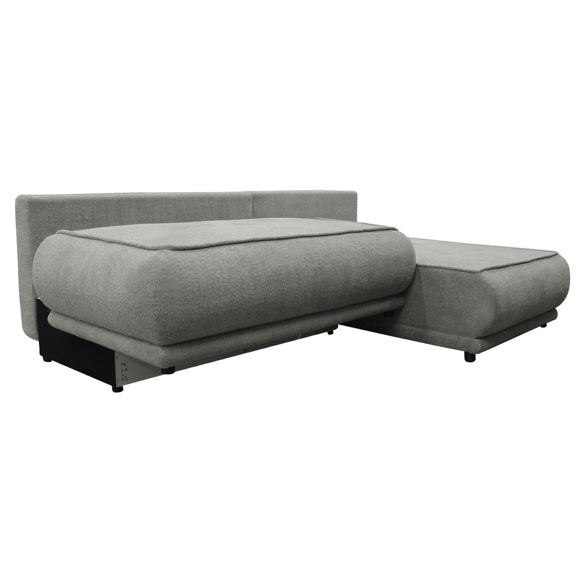 Ecksofa Paros Grau 277x179 Cm - Schwarz/Grau, Design, Textil (277/179cm) - MID.YOU