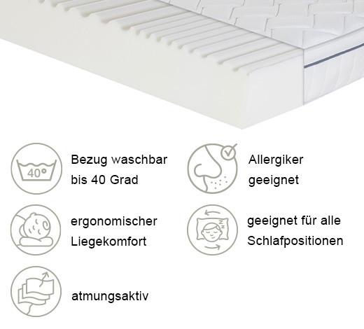 Kaltschaummatratze Air Wave 19 3d - Weiß, Basics, Textil (140/200cm) - MID.YOU