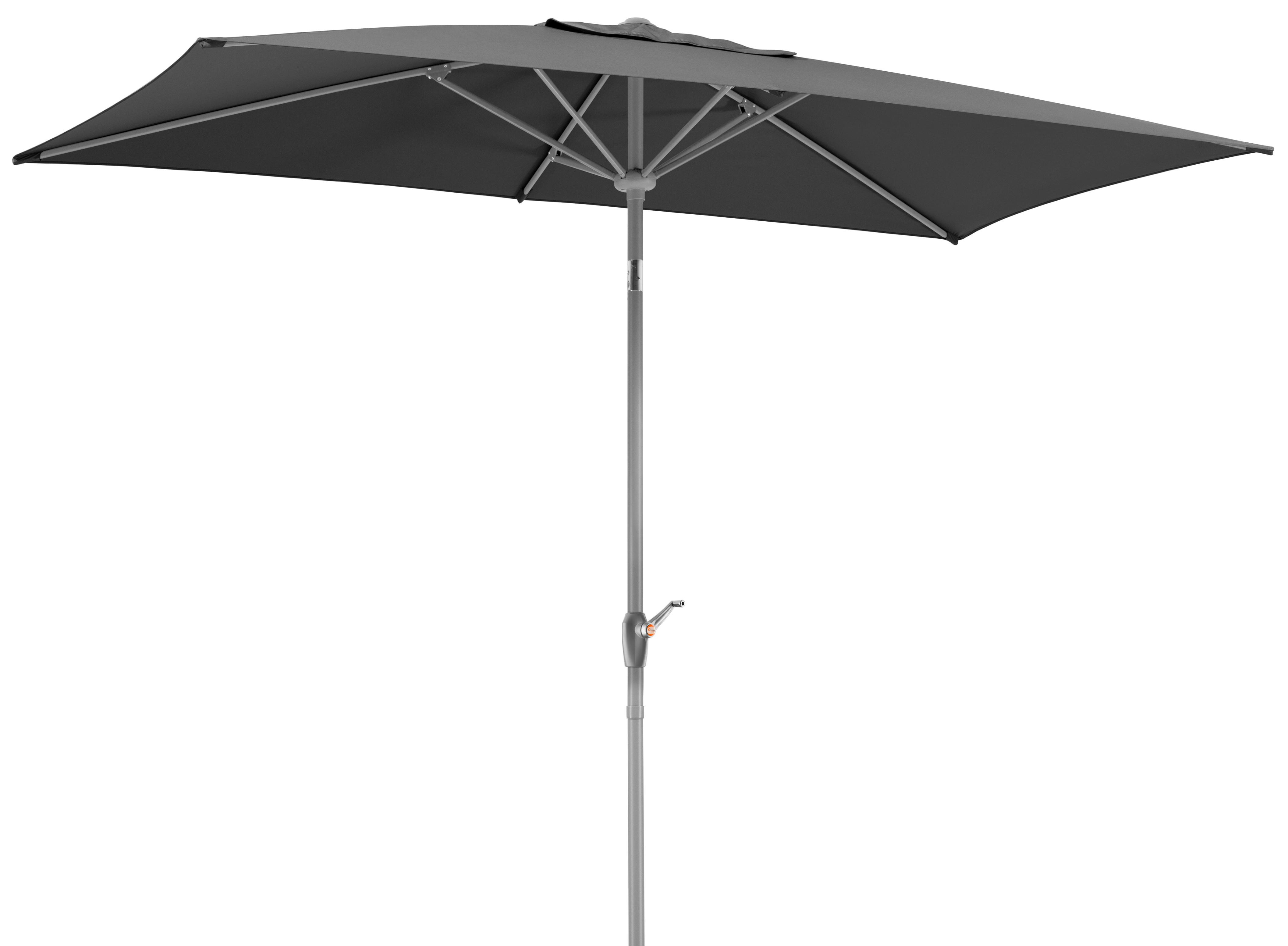 Sonnenschirm Porto Bxhxt: 200x250x300 Cm Anthrazit - Anthrazit/Silberfarben, Basics, Textil/Metall (200/250/300cm) - Schneider