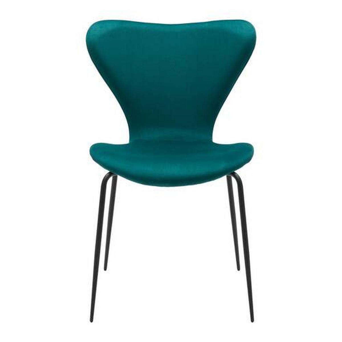 Jídelní židle ALICIA petrolejová - petrolej/černá, Moderní, kov/dřevo (53/82,5/53cm) - Bessagi Home