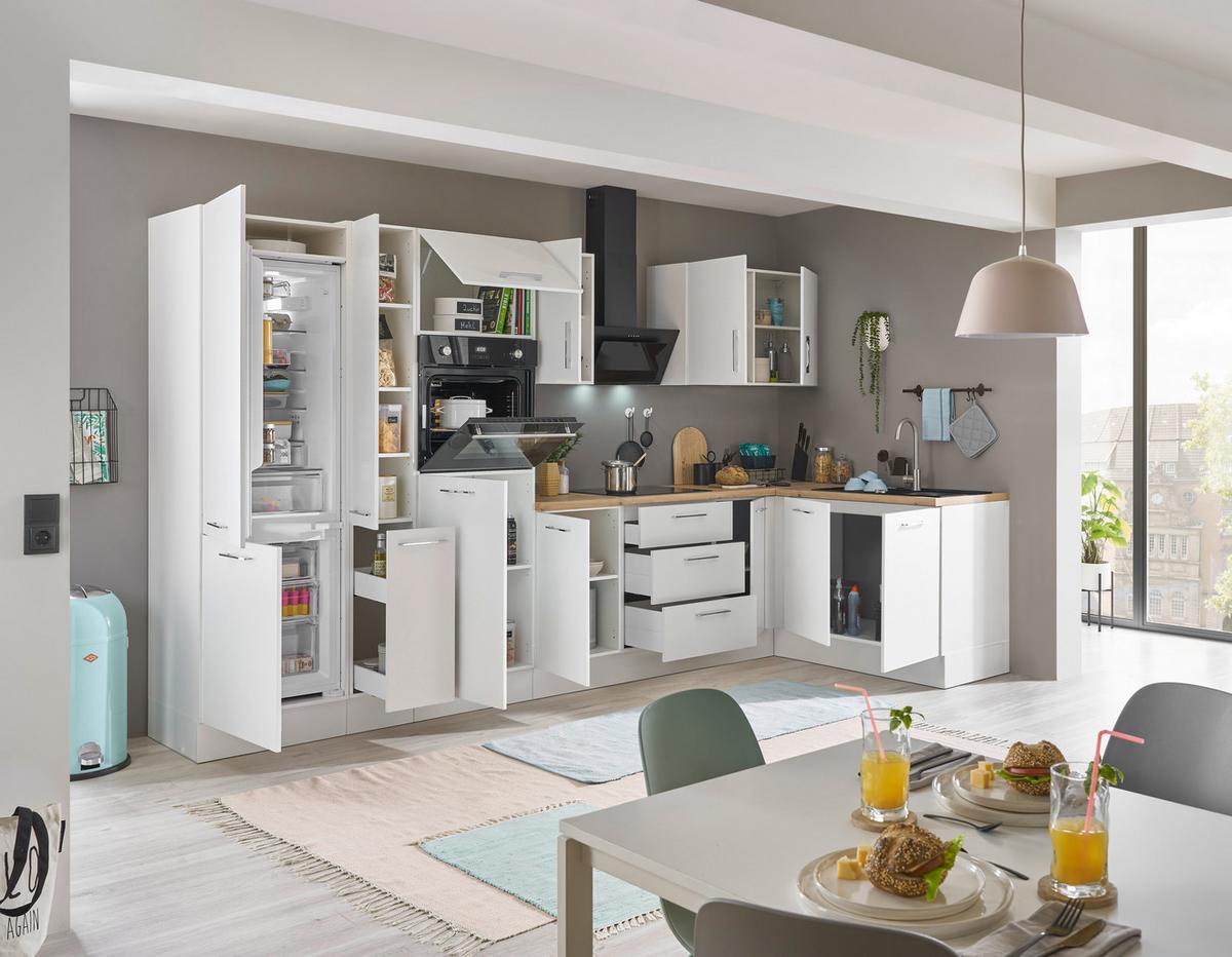 Eckküche Turin Weiß/eiche Dekor 360x165 Cm - Weiß/Eiche Artisan, Basics, Holzwerkstoff (360/165cm) - MID.YOU