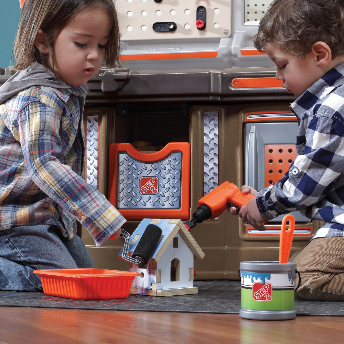 Kinderwerkbank Braun, B/H/T: 97,8x86,4x86,4cm - Braun/Grau, KONVENTIONELL, Kunststoff (97,8/86,4/86,4cm) - Ambia Garden