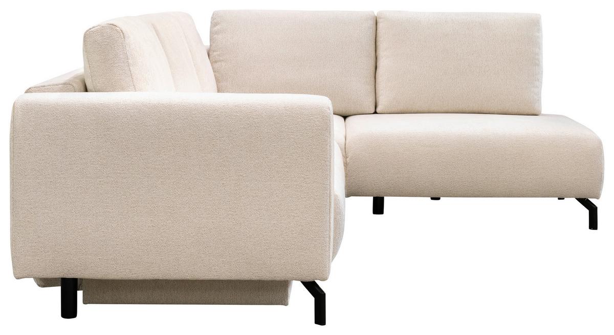 Rohová sedačka VENI, pravá, béžová ženilka - čierna/béžová, Modern, textil (272/210cm)