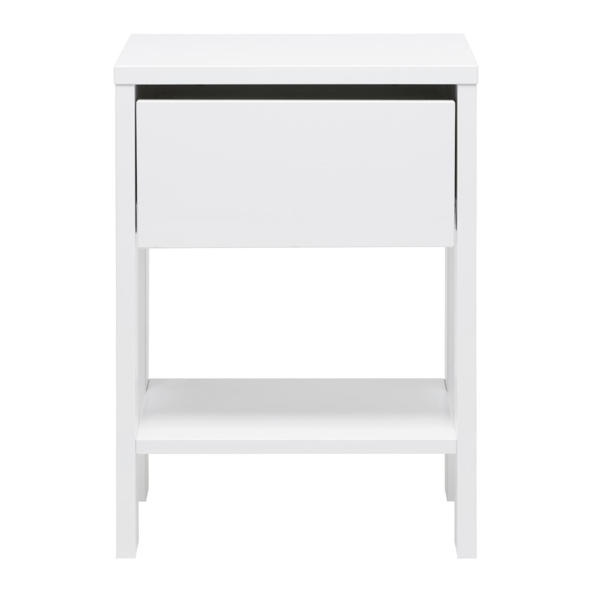 Nočný stolík NIZZA š. 42 cm - biela, Romantik / Landhaus, drevo (42/57,5/36cm)