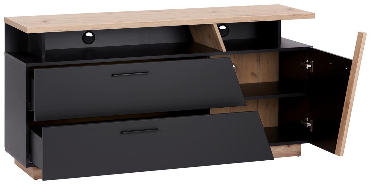 Phonotisch Maxi B: 150 cm Grau/Eiche Dekor - MODERN, Holzwerkstoff (150/75/42cm)