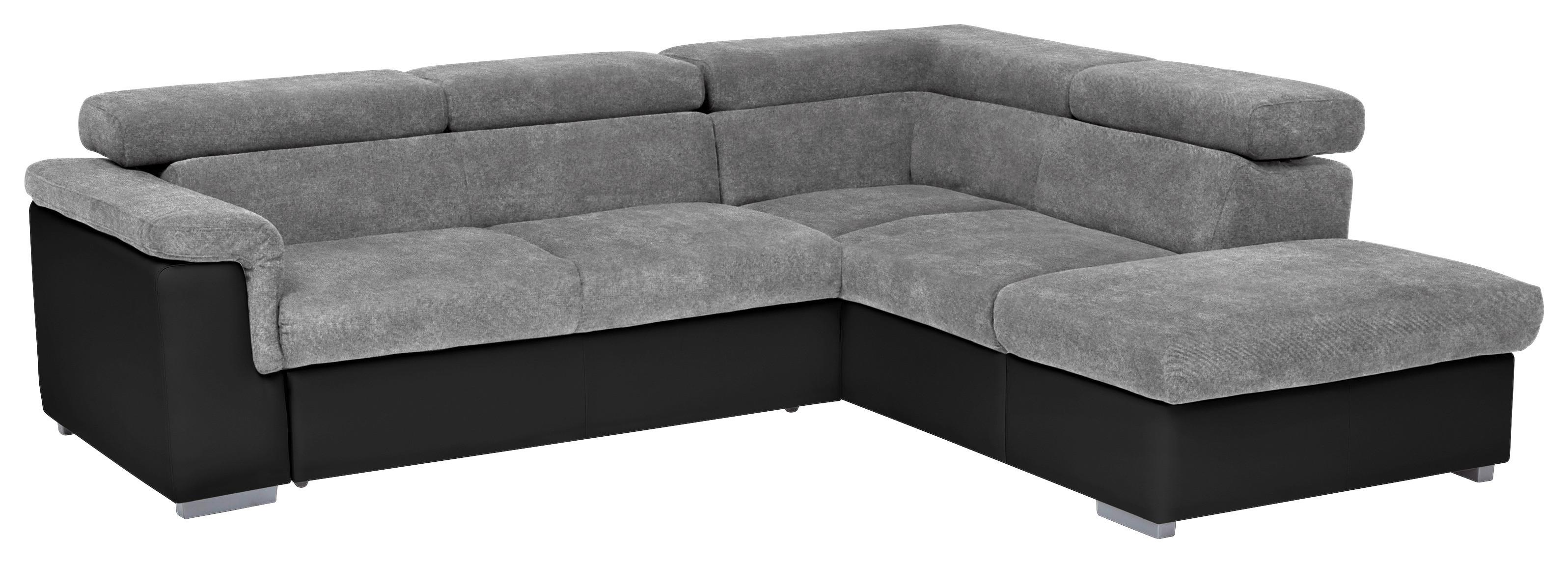 Sedací Souprava Milla Šedá/černá Pravý Roh - šedá/černá, Basics, dřevo/textil (252/217cm)