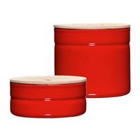 VORRATSDOSENSET 0203-213 KIMA TOMATO - Eschefarben/Rot, Basics, Holz/Metall - Riess