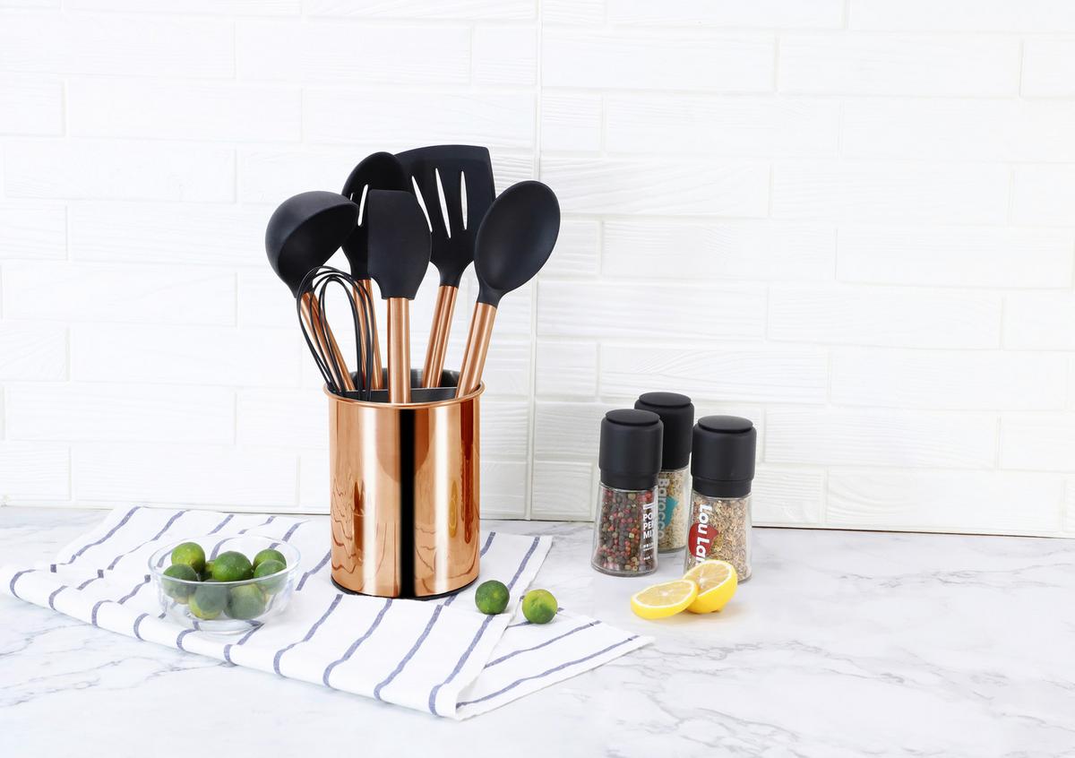 SADA KUCHYŇSKÉHO NÁČINÍ EW-KS-7010K - měděné barvy/černá, Basics, plast (13cm) - Echtwerk