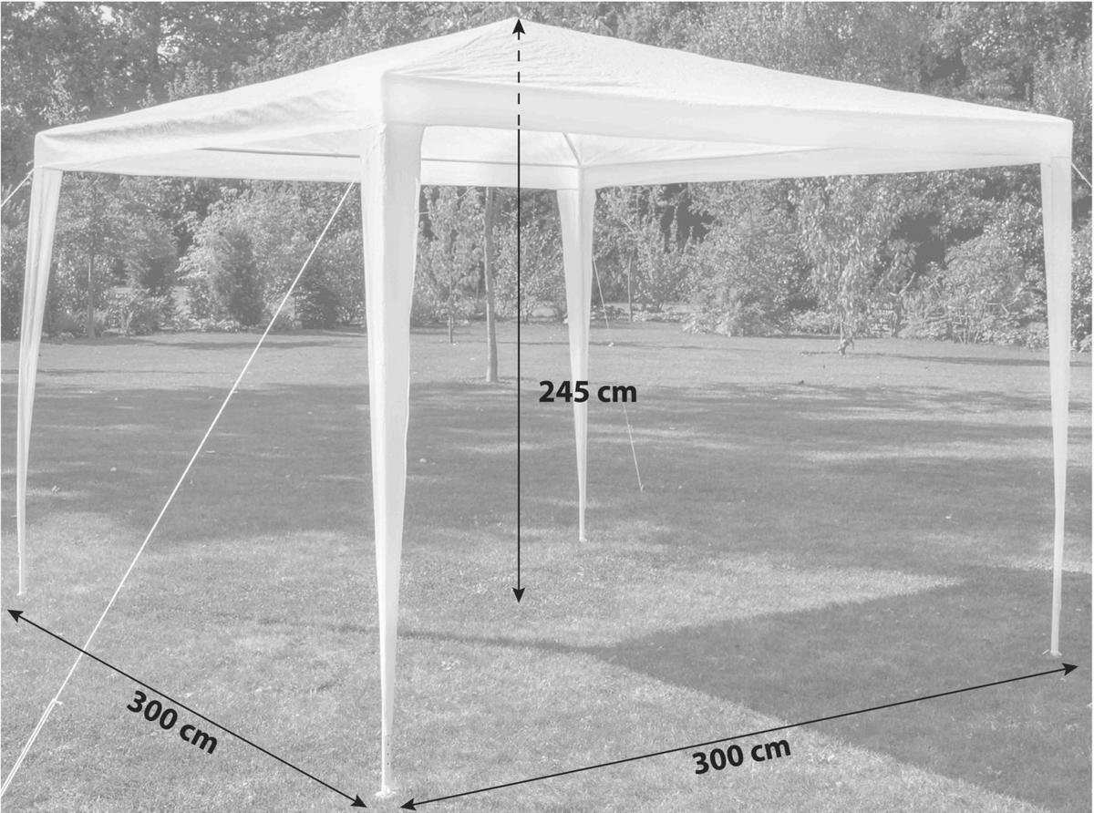 Pavillon 300x300 cm, Regenabweisend - Weiß, Basics, Kunststoff/Metall (300/245/300cm)